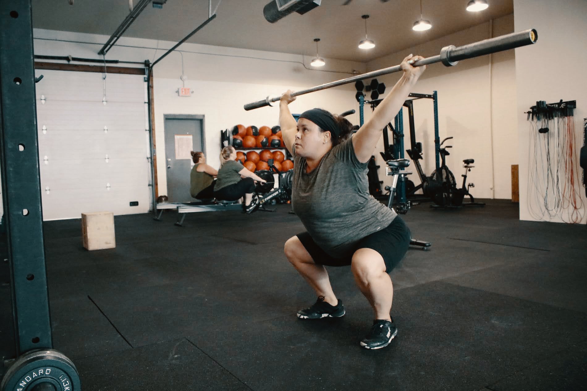 A member training at Timber & Steel gym in Nampa